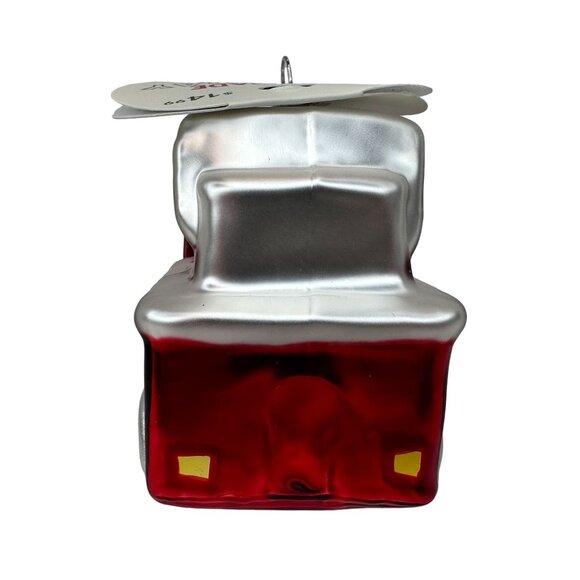 Fire Truck Glass Ornament Christmas Ladder Tender LT Red and Silver NEW w/ TAGS - Picture 6 of 7